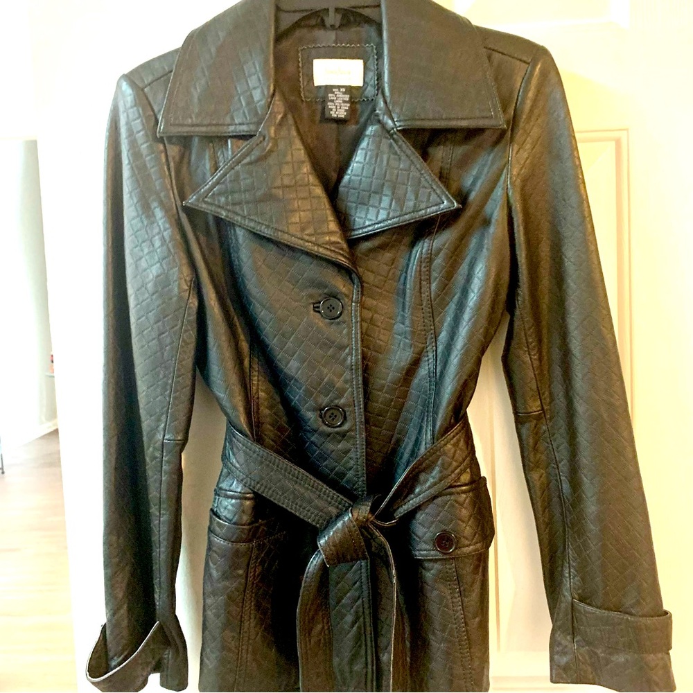 Neiman Marcus Exclusive Black Lamb Leather Fitted Jacket